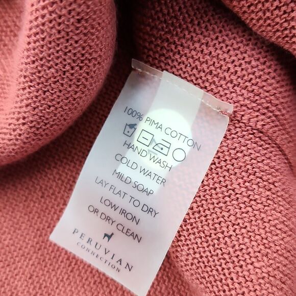 Peruvian Connection -342 Orange Brick Tied Tunic Sweater Size XS - Picture 5 of 7
